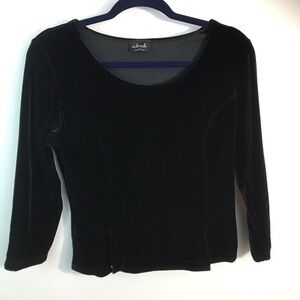 DiDi Vintage Black Velvet long sleeve top